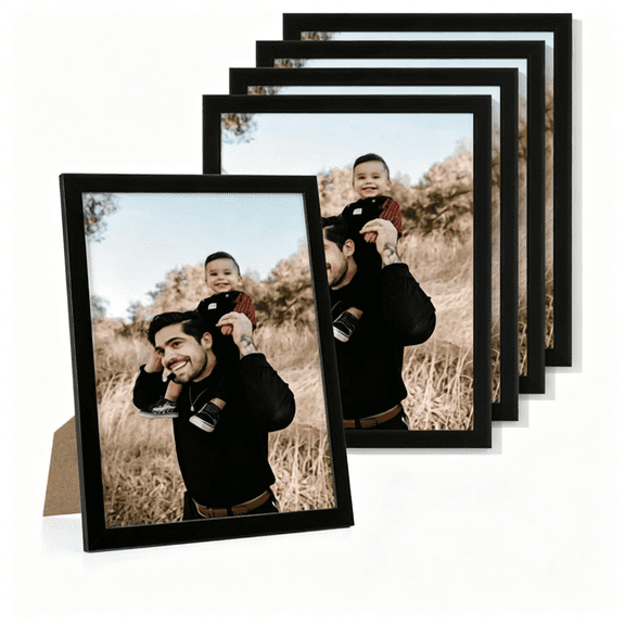 XIBUFE 8X10 Picture Frame Set Of 5,Black Photo Frames Display 8"X10" Pictures Wall Mount Tabletop Home Decor Gallery Certificate Diploma