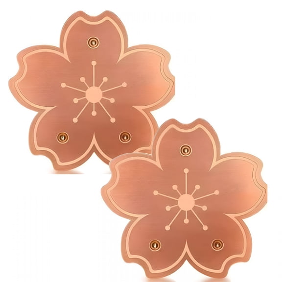 XIBUFE 99.99% Pure Copper Bird Bath Disk, 2 Pack Triple-Point Support Design Lower Cleaning Frequency for Physical Safe Water Purify Outdoor Bird Bowls All-Season