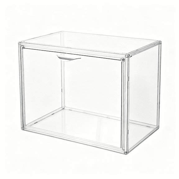 XIBUFE Acrylic Display Case for Collectible Large Clear Storage Box 1Pack|Acrylic Box for Figures,Tool-Free Assembly,Stackable,Magnetic Door,Dustproof Protection,Thicken PlasticClear 360 View