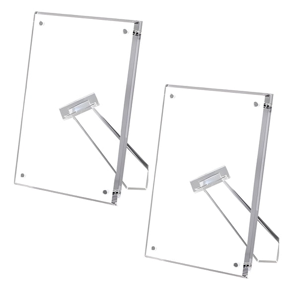 XIBUFE Acrylic Frame 5 X 7,Clear Picture Frame Freestanding Floating Display,Acrylic Magnetic Picture Frames for Desktop,Double-Sided,2 Pack