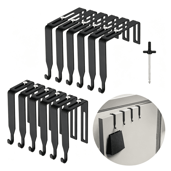 XIBUFE Adjustable Cubicle Wall Hooks Cubicle Hangers Metal Universal Partition Hanger Cross Screwdriver Cubicle Accessories over Door Mirror Hook Fit 1.35 to 3.5 in Thick Wall Panels