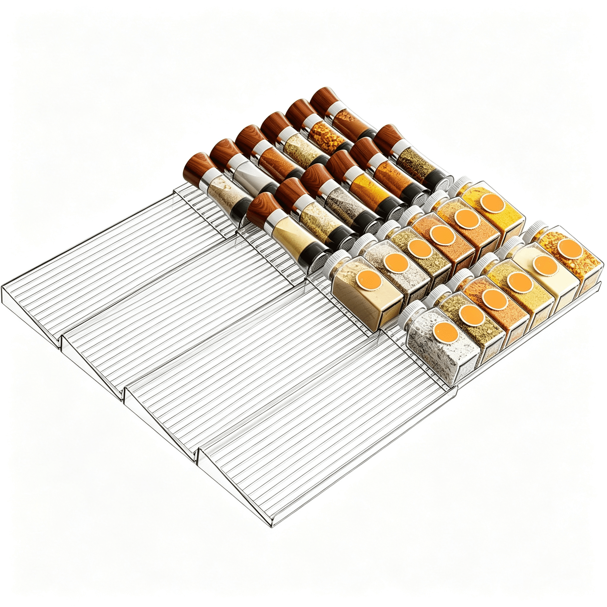 XIBUFE Adjustable in Drawer Spice Organizer-Expandable from 11'' to 22 ...