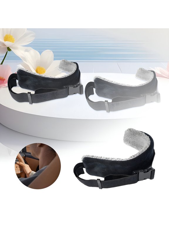 Adjustable Travel Neck Support Strap, Portable Head Resting Band for Airplanes & Cars, Compact Velvet Head Bobbing Pillow Alternative