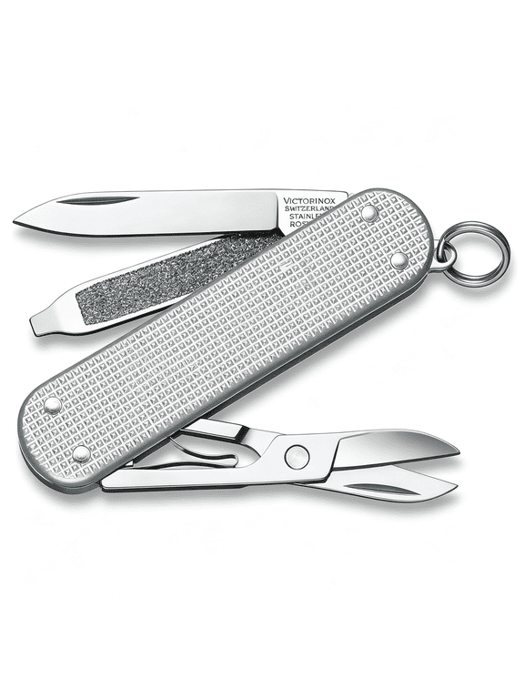 Army Classic Pocket Knife(Silver Alox)| Made Pocket Knife,5 Functions,Silver Alox Scales,Keychain Carry,Everyday Tasks,Compact Edc 5 Functions Army Knife