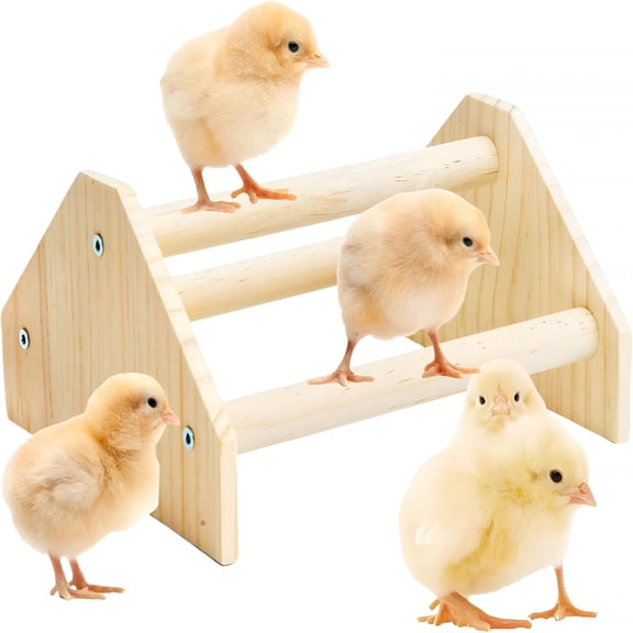 XIBUFE Baby Chicken Perch Strong Pine Wooden Chick Jungle Gym Roosting Bar,Durable Chicken Perch Toys for Coop and Brooder 7.9 X 6.9 X 4.14 Chicken Perch(Can Be Used for Baby Turkeys)