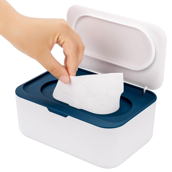 XIBUFE Baby Wipes Dispenser,Wipe Holder for Baby & Adult,Keeps Wet Tissue Fresh,Non-Slip Wipes Case,Easy Open & Close,Flushable Wipe Container with Sealing Design Lid