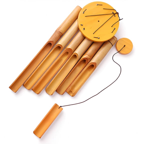 XIBUFE Bamboo Wind Chimes Outdoor, Deep Tone Wooden Decor