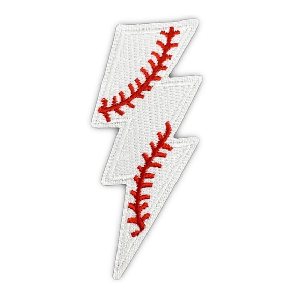 XIBUFE Baseball Iron On Patches, Lightning Bolt Embroidered Appliques. | Star Sports Iron On Patch for Clothes, Clothing, Jackets, Backpacks, Vest, Jeans, Hats & Caps. For Women,Men, Girls & Boys.