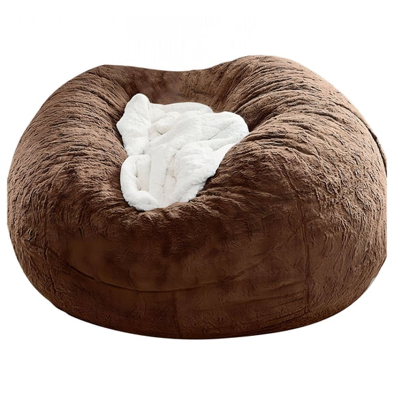 XIBUFE Bean Bag Chair, Giant Bean Bag Chair Chairs for Bedroom College Dorm, Living Room Furniture Sofa with Inner Bag, Round Fluffy Couch