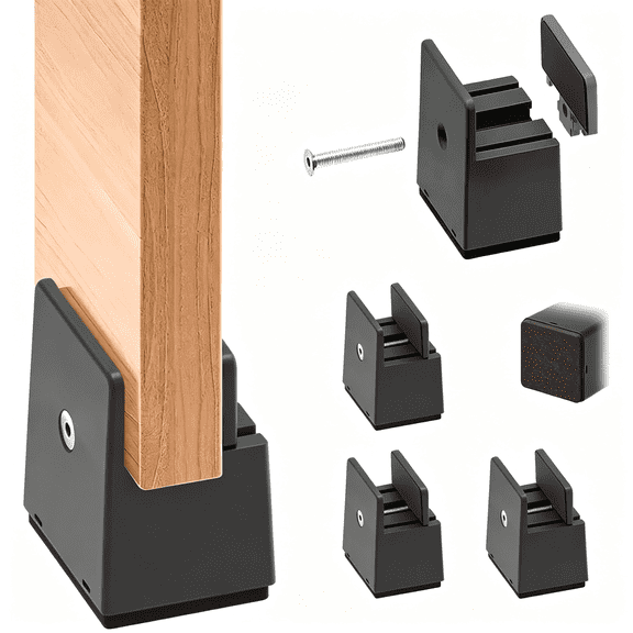 XIBUFE Bed Risers with Width Adjustment,4Pcs Furniture Risers 5Cm with for Desk,Sofa,Refrigerator,Support Up to 500Kg,Fits 10-37Mm Width Furniture Frame Adjustable Width Headboard Risers Tv Stand
