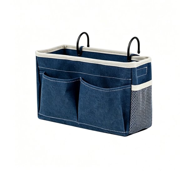 XIBUFE Bedside Caddy Organizer/Bedside Hanging Storage Bag Multi-Function Caddy for Bunk Bed Hospital Beds Dorm Bed Rails,Holders Glasses Phones Magazine Bedside Caddy for Dorm Bed