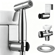 XIBUFE Bidet Sprayer for Toilet,304 Stainless Steel Handheld Bidet Sprayer for Toilet with 47" Bidet Hose,Adjustable Water Pressure Jet Spray for Toilet&Shattaf for Personal Hygiene,Cloth Diaper