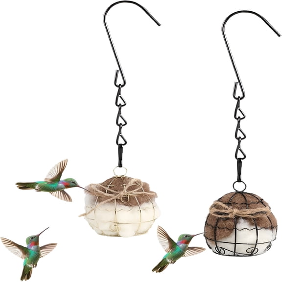 XIBUFE Bird Nesting Material,Hummingbird Nesters,Natural Alpaca Wool Material for Wild Birds,Design for Bird Lover Gifts,Nesting Balls for Wild Birds,Refillable Outdoor Birds Nesting Station