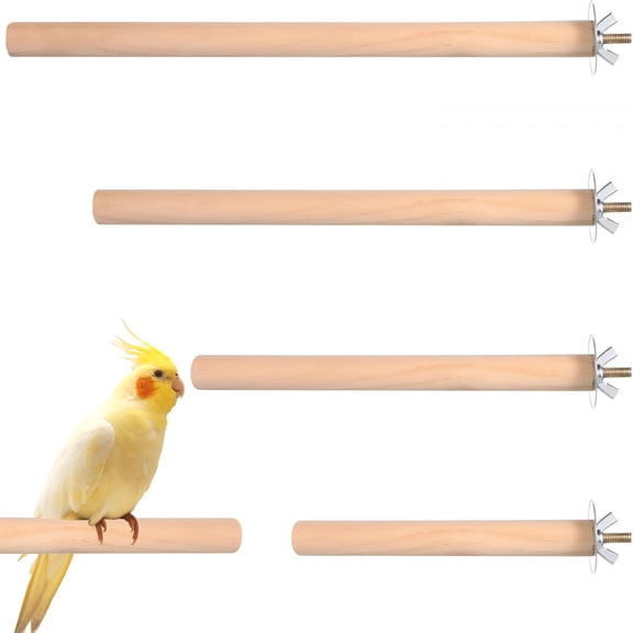 XIBUFE Bird Perch Wooden Parrot Perches Stand,4Pcs Parrot Perches Toys Wood Perches with Different Widths Bird Cage Toys Cage Accessories for Macaws,Small Parakeets,Conures,Budgies,Finches