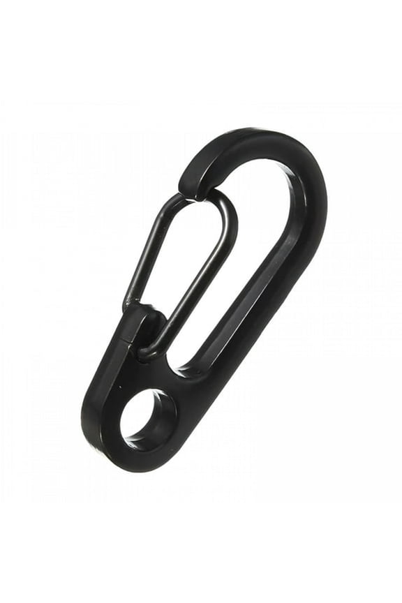 Black Tone Spring Buckle Belt Bag Clip Loop Hook Keychain Ring Fob Key Keychain Hook