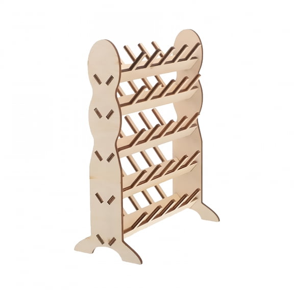 XIBUFE Braiding Sewing Rack,Braid Rack,Braiding Rack Stand for Thread Spool,Wooden Thread Holder Organizer for Sewing and Embroidery,Multi-Tier Spool Storage Rack Spool Organizer(Beige)