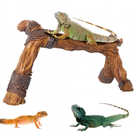 XIBUFE Branches for Reptiles,Terrarium Resin Climbing Branch,Climbing Pet Feeding Tank,Natural Texture Reptile Habitat Decoration for Snakes Bearded Dragon Chameleons Spiders Lizards Frogs