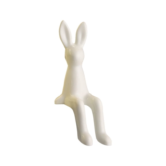 XIBUFE Brass Sitting Bunny,Ceramic Electroplate Rabbit Figurine,Easter Rabbit Sculpture,Gold Sitting Bunnies Easter Decor for Office Desktop,Bookshelf,Display Cabinet,Living Room