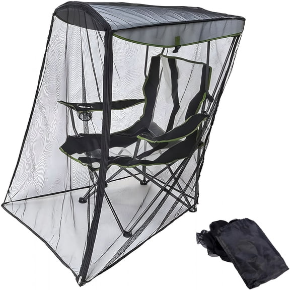 XIBUFE Canopy Chair Mosquito Net, Portable Camping Chair Mesh Cover, Ultralight Bug Barrier Tent for Outdoor Patio and Backyard Relaxation
