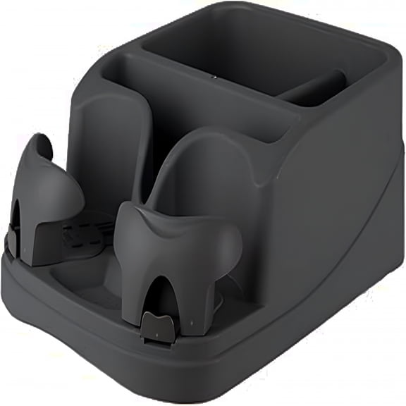 XIBUFE Car Console Organizer with 2 Adjustable Cup Holders, Vehicle Seat Organizer with 3 Large Compartments, Seatbelt Secured Middle Console Storage for Cars, Trucks, SUVs, Minivans