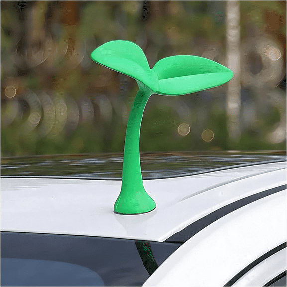 XIBUFE Car Sprout Topper 3D Cute Sticker Creative Moving, Grass Leaf Dances Vehicle Roof Hood Decal Universal Accessories