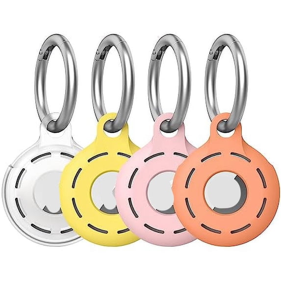 XIBUFE Case Compatible with Holder Silicone Keychain 4Pcs Case Key Ring ...