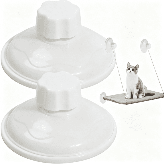 XIBUFE Cat Window Suction, Strong Adhesive Sucker Pads, 2 Pack 85MM Replacement Cups with Easy Install, Suction Cup, Window Perch Accessory with Compact Design, Cat Hammock Tool for Indoor Use