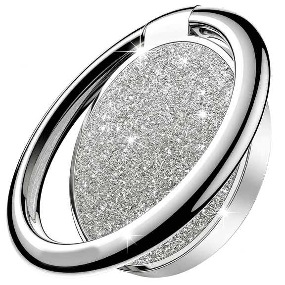 XIBUFE Cell Phone Ring Holder Stand, Bling Bling Finger Ring Kickstand 360 Rotation Sparkle Phone Grip for Magnetic Car Mount Compatible with Iphone, Samsung, Pixel, All Smartphones-Glitter