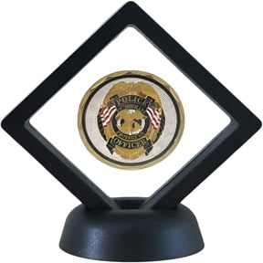 XIBUFE Challenge Coin Display Frame, 3D Floating Display Case Stand Holder for Medals and Specimens, Clear Black Box