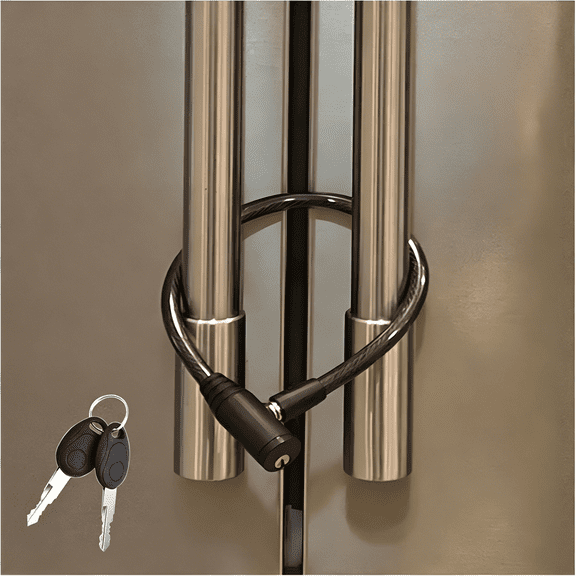 XIBUFE Child-Proof Refrigerator Lock for Kids & Adults, Keyed Cable Lock for French Door Fridge and Cabinet, Versatile Security for Kitchen Handles, Black 1 Pack