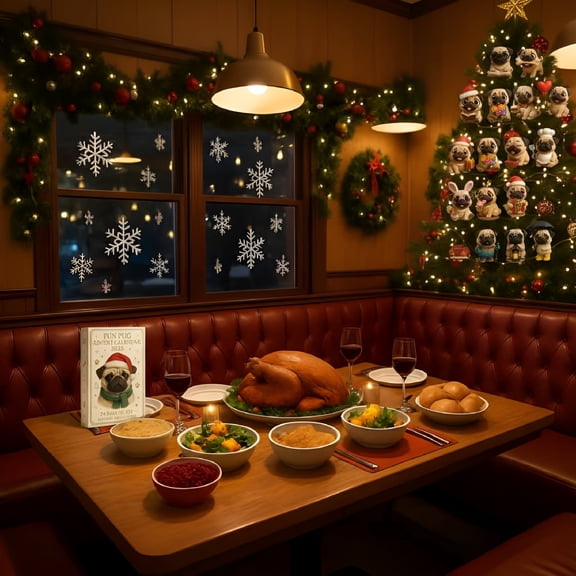 XIBUFE Christmas Advent Calendar-24 Days of Joy Pug Figurines,Holiday Decor,Collectible Gifts for Kids & Adults,24 Unique Pug Miniatures,Festive Decorations,Holiday Countdown,Christmas Decor