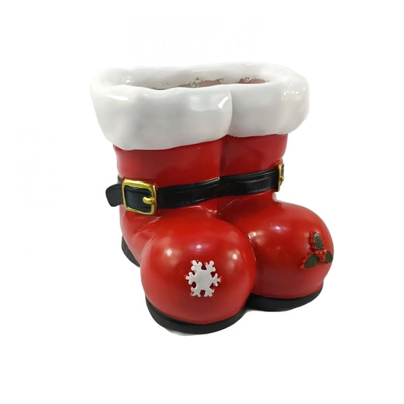XIBUFE Christmas Santa Boots Planter, Resin 4.33Inch Plant Pot, for Flower Pots for Indoor Plants Succulent Pots, Santa Boots Holiday Decor for Christmas Decorations Home Decor