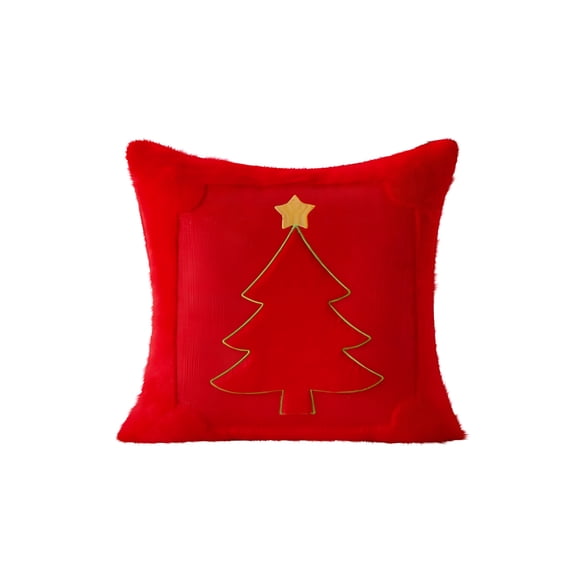 XIBUFE Christmas Trees Pillow Set of 2 Decorative Soft Throw Pillows Plush Wool Embroidered Couch Cushion for Holiday Winter Home Decor Chair Sofa Bedroom Living Room