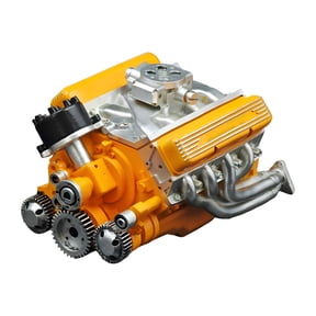 XIBUFE Cison V8 Engine Kit Gas,Gasoline Ohv V8 Small-Block Engine Model Kits,Mini V8 Engine Kits That Runs,Build Your Own Stem V8 Model Engine for Adults,4-Stroke 44Cc Water-Cooled 1/6(Yellow)