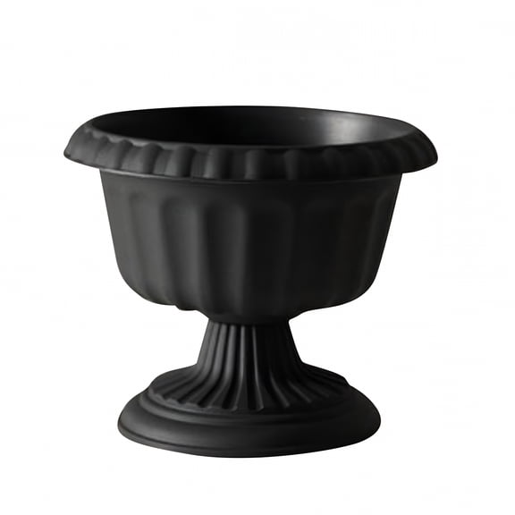 XIBUFE Classic Plastic Urn Planter with Pedestal, Elegant Indoor Outdoor Flower Pot for Front Porch, Patio, Garden, Wedding, and Bridal Shower Home Decor