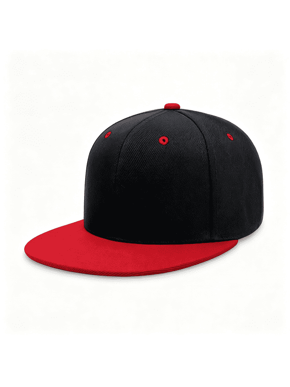 Classic Snapback Flat Bill Hat Blank Adjustable Baseball Cap|Structured High Crown,Flat Visor,Blank Front for Customization,Adjustable Snap Closure,Trendy Everyday Style