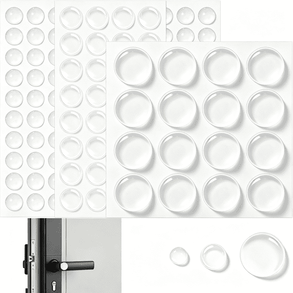 XIBUFE Clear Cab"Et Door Bumpers-148Pcs 3 Shapes-"Visible Silicone Rubber Cab"Et Bumper Dots-Self-Adhesive Soft Close Pads No Slam Noise Reduction for Cab"Ets,Drawers,Furniture&Picture Frames