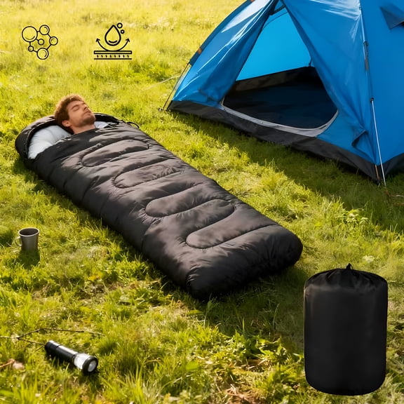 XIBUFE Cold Weather Sleeping Bag for Adults 5F-32F, Lightweight Waterproof Camping Sleeping Bag with Heat Retention, Stuff Sack for Sleepovers Guests