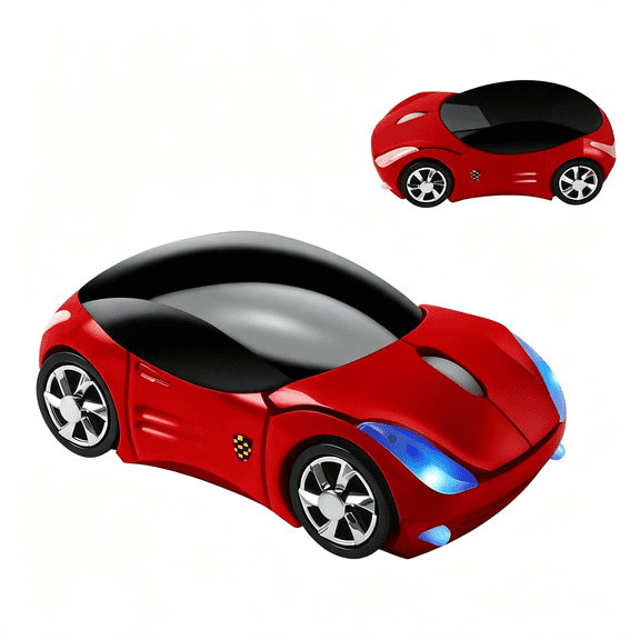 XIBUFE Colorful 3D Sport Car Shape Mouse 2.4Ghz Wireless Mouse 1600Dpi 3 Buttons Optical Ergonomic Gaming Mice with Usb Receiver for Pc Computer Wireless Mouse Smart Red Carshaped Portable