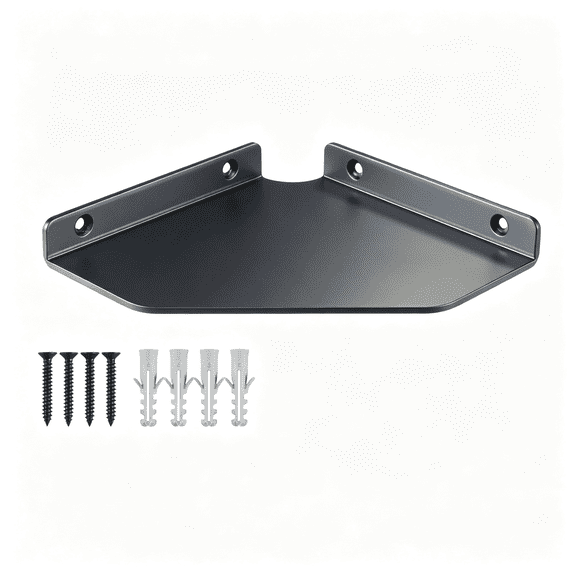 XIBUFE Corner Shelf Wall Mounted,Black Corner Shelf,Shower Shelf,Floating Corner Shelf - 3Mm Aluminum Matte,For Bathroom Kitchen Living Room,6" Holds Phone,Plants,Speaker