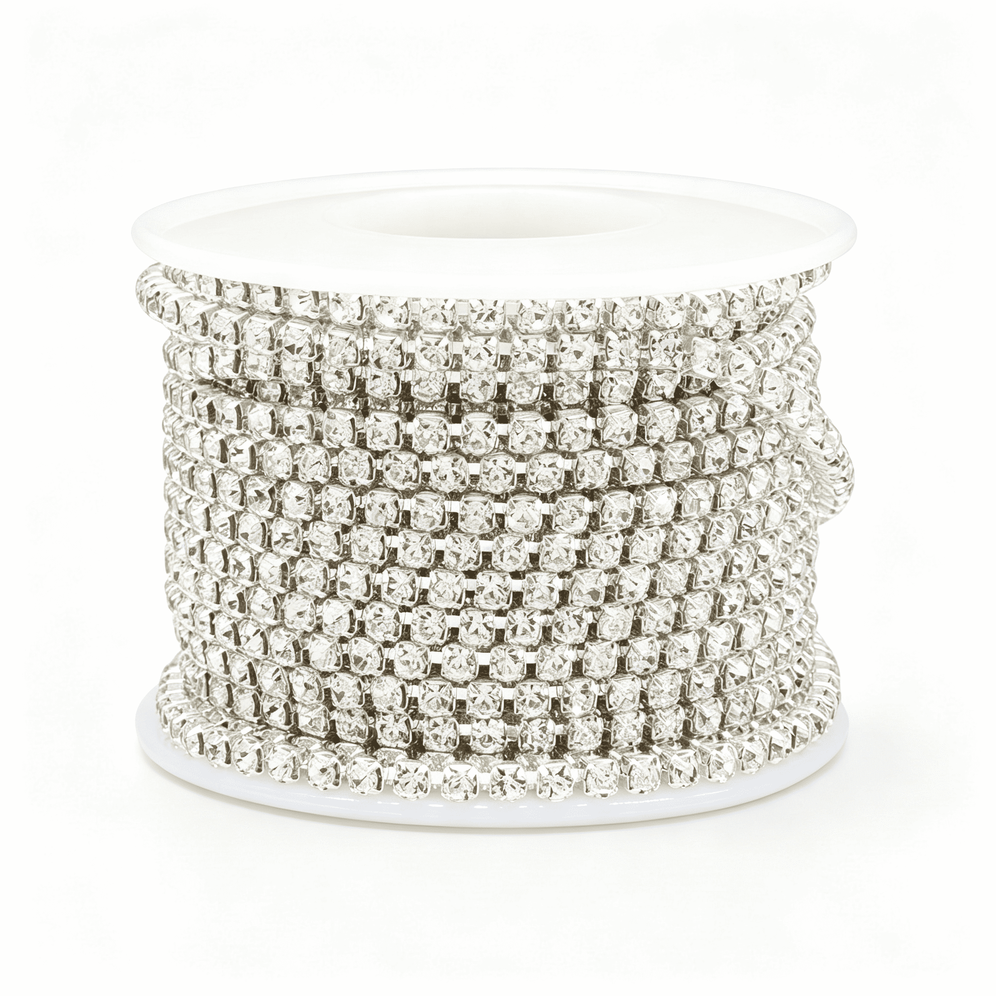 XIBUFE Crystal Rhinestone Chain, 3mm Close Claw Cup Trim, Silver | 10 ...
