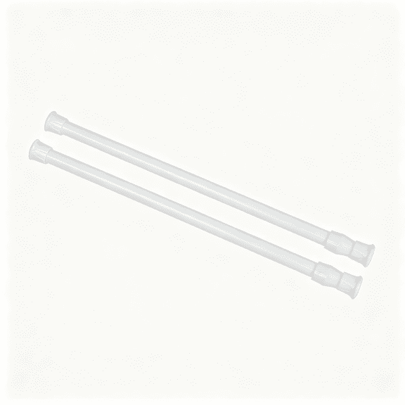 XIBUFE Cupboard Bars Tension Rods, 2 Pack Spring Loaded Curtain Rods 12 to 20 Inches Steel Adjustable Tension Curtain Rod Shower Rod Closet Rod Window Rods (White, 12-20 In-2 Pcs)
