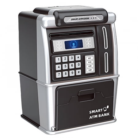 XIBUFE Digital Piggy Bank Electronic Cash Coin Can Mini Atm Model Plastic Money Savings Box Smart Atm Bank with Password Lock and Calculator for Home,Money Saving