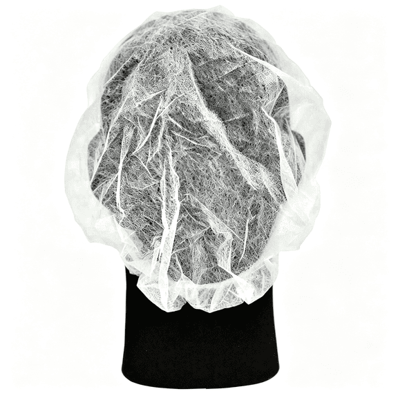 XIBUFE Disposable Bouffant Caps,500 Pack,Non-Woven Hair Nets Bulk for Medical,Food Service,Salon,Labs&Hospitals,Latex-Free,White,One Size