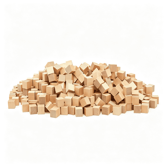 XIBUFE Diy Wooden Cubes 1/2-" ,Pack of 100 Small Blank Blocks,Unfinished Wood for Crafts,Stem,Dice,And Building Blocks for Stacking Wooden Blocks