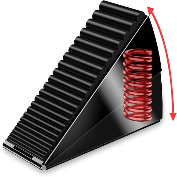 XIBUFE Door Stoppers for Bottom of Door- Large Spring Heavy Duty Door Stop Wedge,3 High Adjustable Metal Tall Doorstop,Strongest Rubber Grip,Suits Carpet,Tile,Home,School +1 Wall Protector
