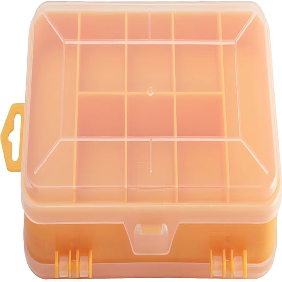 XIBUFE Double-Side Hardware Box Storage,Excellent for Screws Nuts and Bolts,Multi Compartment Tool Box Storage Organiser Tray