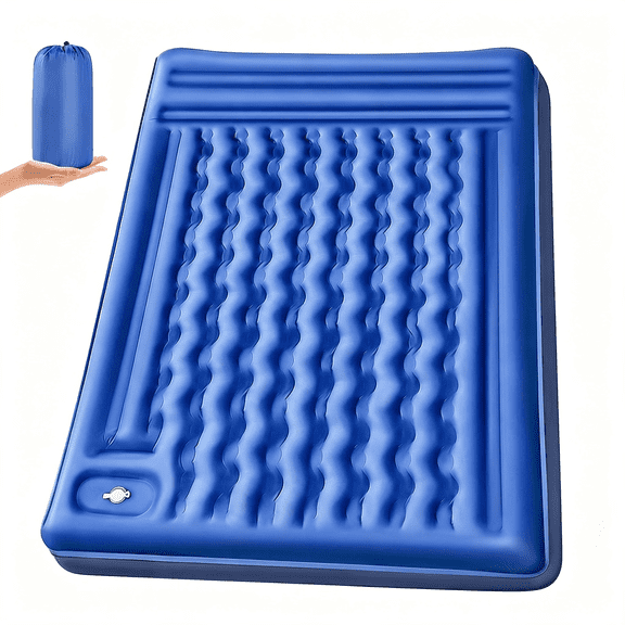 XIBUFE Double Sleeping Pad Camping,Self Inflating 6   Extra-Thick 2 Person Pillow Built-In Foot Pump Waterproof Inflatable Sleeping Mat Backpacking,Tent,Hiking,Portable Camping Pad (Navy Grey)