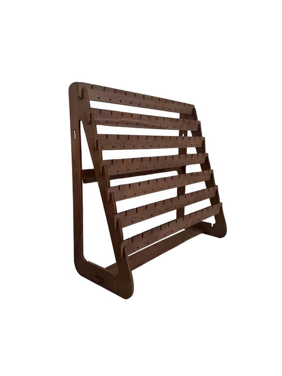 Earring Holder Organizer Wood Earring Stand, Tower Jewelry Organizer Holder for Stud, Hook, Loop, Clip-On Earrings, Compact Walnut Display