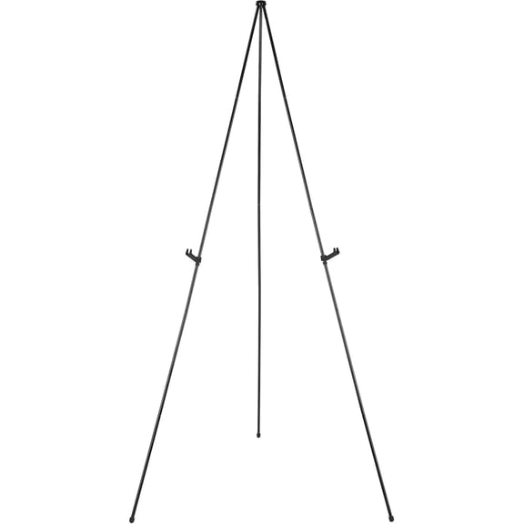 XIBUFE Easel Display Stand, Instant Floor Poster, Lightweight, Collapsible and Portable with Tripod Base, Black Steel (Supports 5 Pounds)